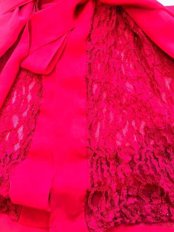Hot Pink Robe, Vintage Robe, Lace Robe, Vintage L… - image 5