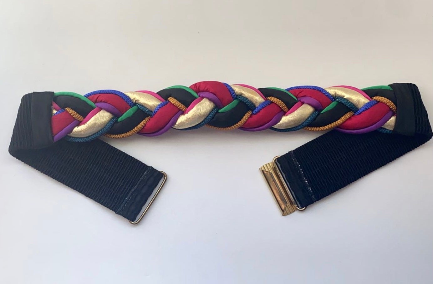 Vintage Belt, Braided Belt, Multi Bright Colored Belt  display picture 2