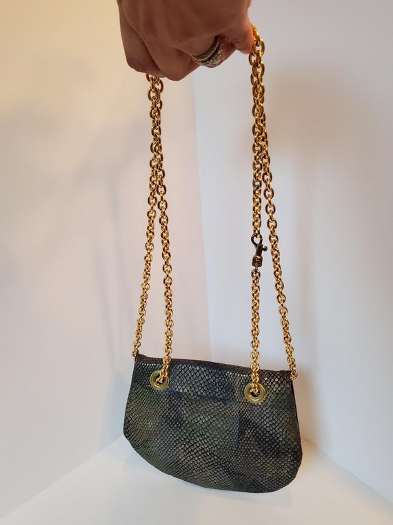 Gold Tone Leather Purse, Vintage Purse, Vintage C… - image 9