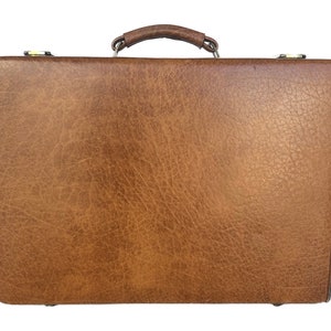 Porte-documents en cuir végétalien, porte-documents de travail, mallette pour ordinateur, porte-documents marron vintage, porte-documents, porte-documents rétro, porte-documents des années 60, porte-documents