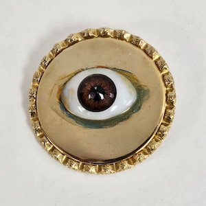 Evil Eye Borwn, Evil Eye Protection Brooch, Custom Design, Designs by Amanda Alarcon-Hunter, Evil Eye Brooch, Brown Eye Jewelry, Eye Jewelry