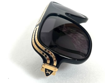 AUTHENTIC Louis Vuitton 1.0 Millionaire Sunglasses, Black Frame with Gold Monogram Detailing, Bold Designer Shades, Iconic Streetwear