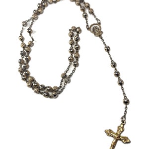 Vintage Rosary, Made in Italy, Catholic Jewelry, Rosary with Crucifix, Gold Toned Rosary, Catholic Gifts, Vintage Catholic Accessories