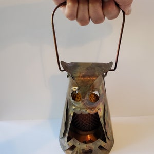 Owl Lantern Metal, Vintage Lantern, Bird Lantern, Brass Owl Lantern, Retro Home Decor, Owl Lantern, Candle Lantern, 70s Home Decor, Patio