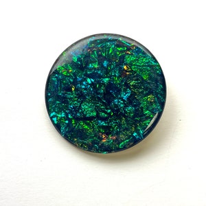 Vintage Resin Brooch, Green Resin Pin, Iridescent Pin, Vintage Green Pin, Blue and Green Pin, Resin Art, Unique Brooch, Art Brooch image 1