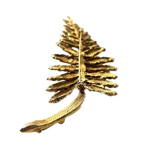 Vintage Golden Leaf Brooch, Golden Leaf Pin, Botanical Brooch, Vintage Pin, Fern Leaf Pin, Fern Leaf Brooch, Vintage Fern Brooch image 7
