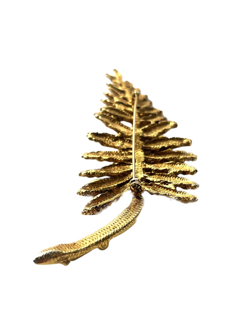 Vintage Golden Leaf Brooch, Golden Leaf Pin, Botanical Brooch, Vintage Pin, Fern Leaf Pin, Fern Leaf Brooch, Vintage Fern Brooch image 7