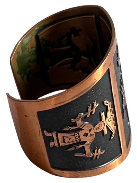 Vintage Solid Copper Native Cuff, Wide Copper Cuf… - image 3