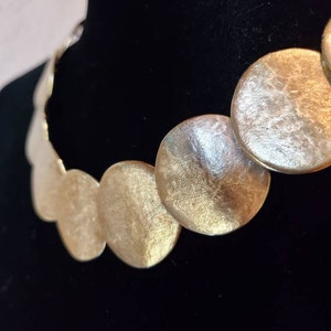 Gold necklace bib necklace disk necklace necklace by image 4