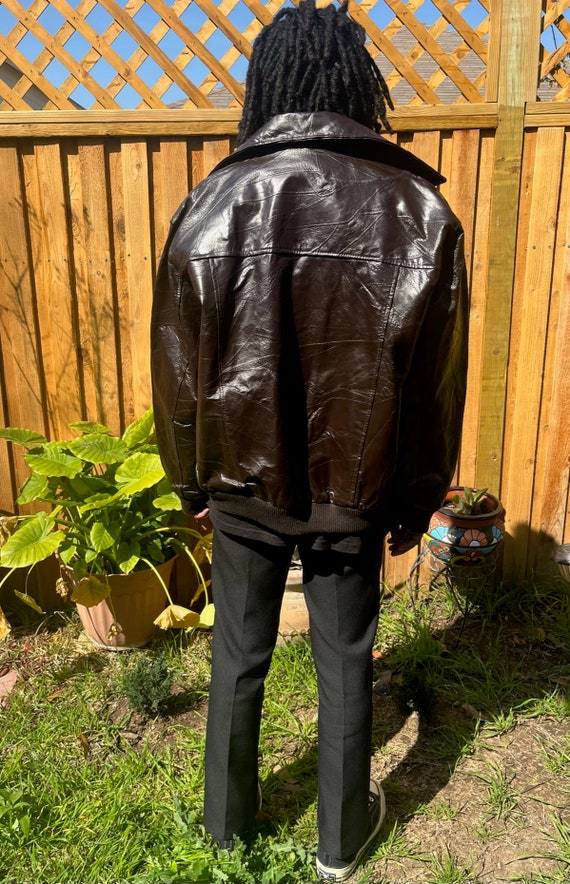 Vintage Dark Brown Leather Jacket, Duke Haband Le… - image 7