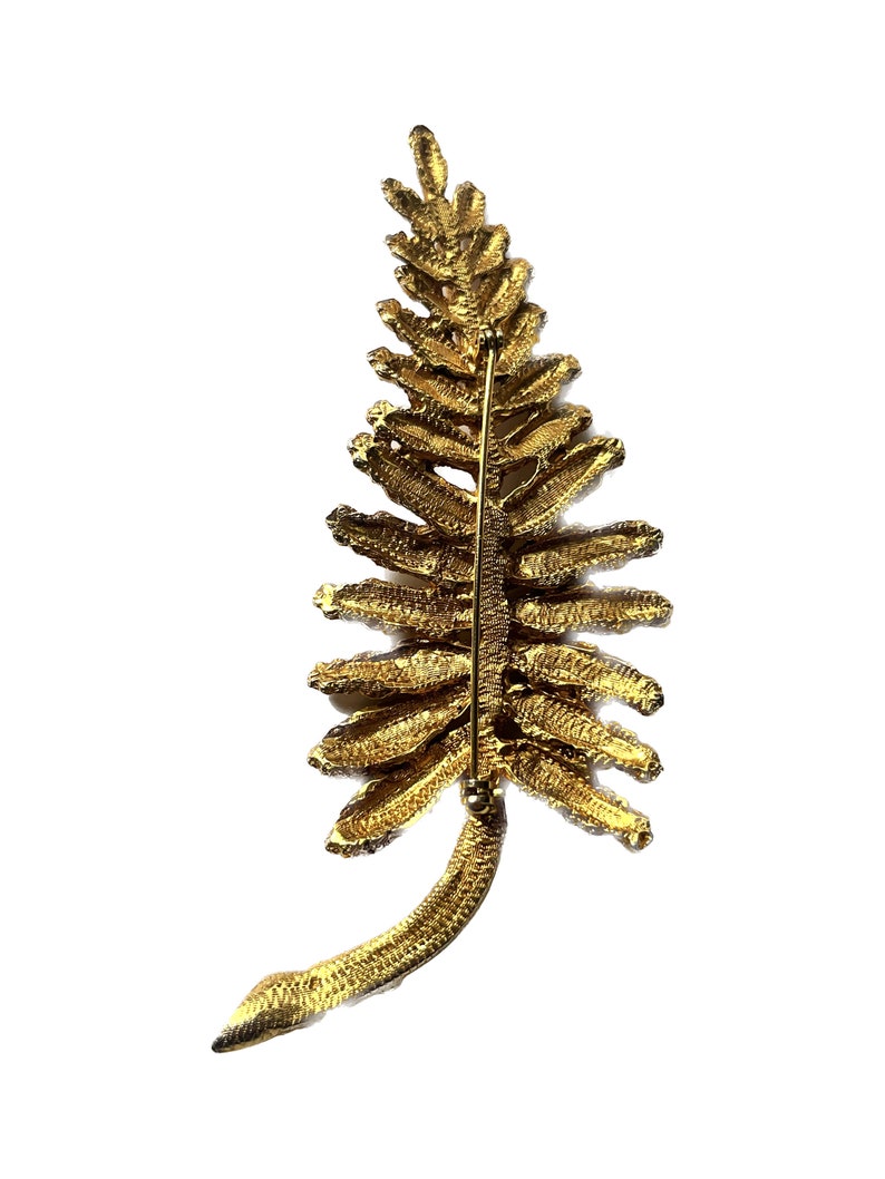Vintage Golden Leaf Brooch, Golden Leaf Pin, Botanical Brooch, Vintage Pin, Fern Leaf Pin, Fern Leaf Brooch, Vintage Fern Brooch image 5