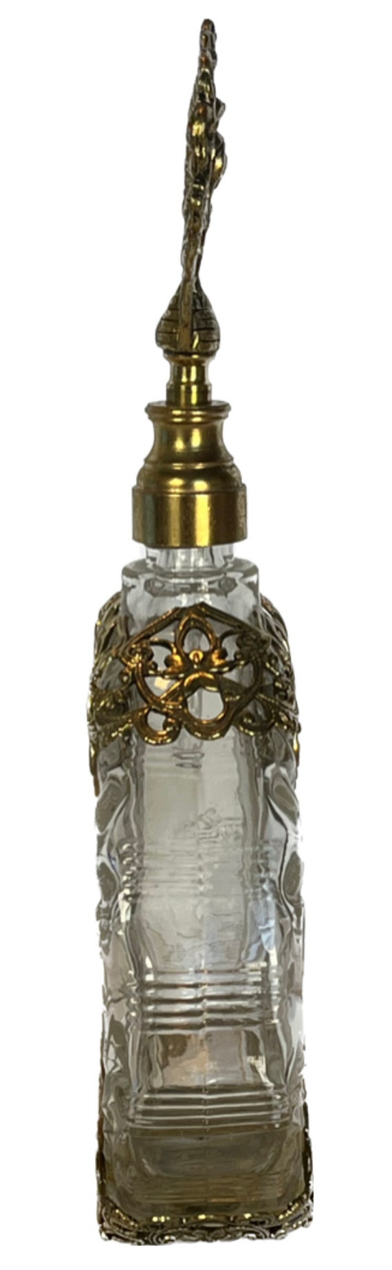 Hollywood Regency Perfume Bottle, Ornate Glass Pe… - image 7