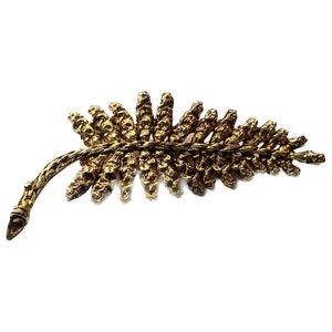 Vintage Golden Leaf Brooch, Golden Leaf Pin, Botanical Brooch, Vintage Pin, Fern Leaf Pin, Fern Leaf Brooch, Vintage Fern Brooch image 1