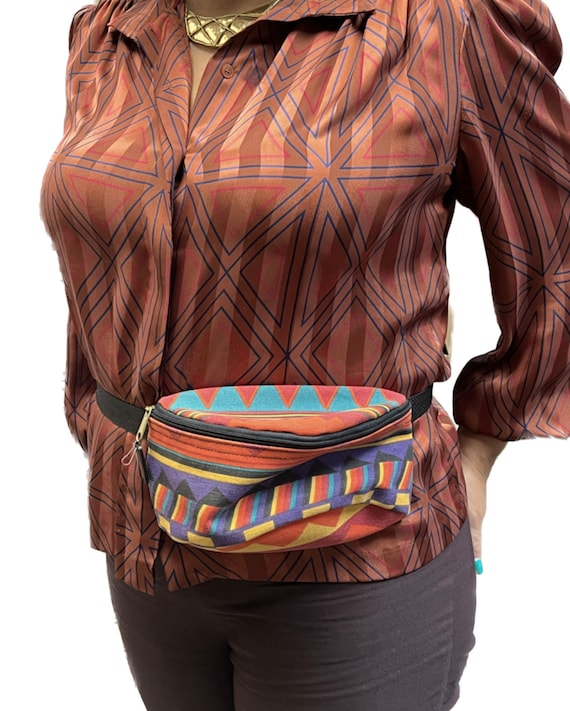 Vintage Fanny Pack, Southwestern Print Fanny Pack… - image 1