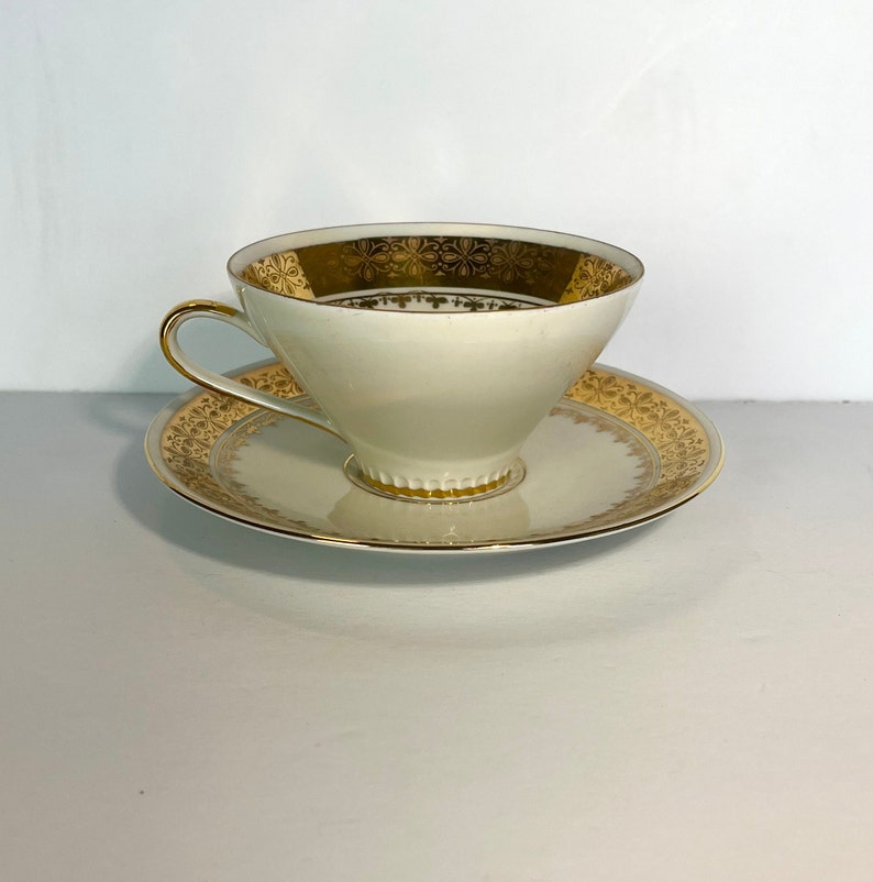 Bavarian Porcelain Teacup and Saucer, Vintage Tea Cup and Saucer, Made in Germany, Collectors Plate and Tea Cup, Germany Tea Cup and Saucer image 4