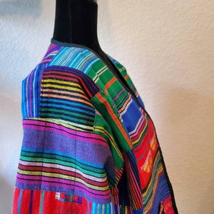 Multi color patchwork blazer handwoven image 2