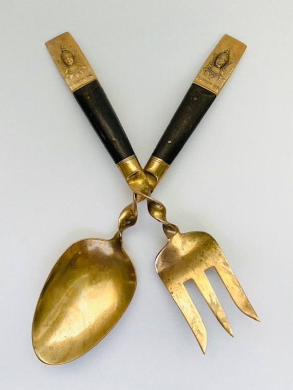 カトラリー(スプーン等) Thai Brass flatware Thailand Brass Flatware - Etsy