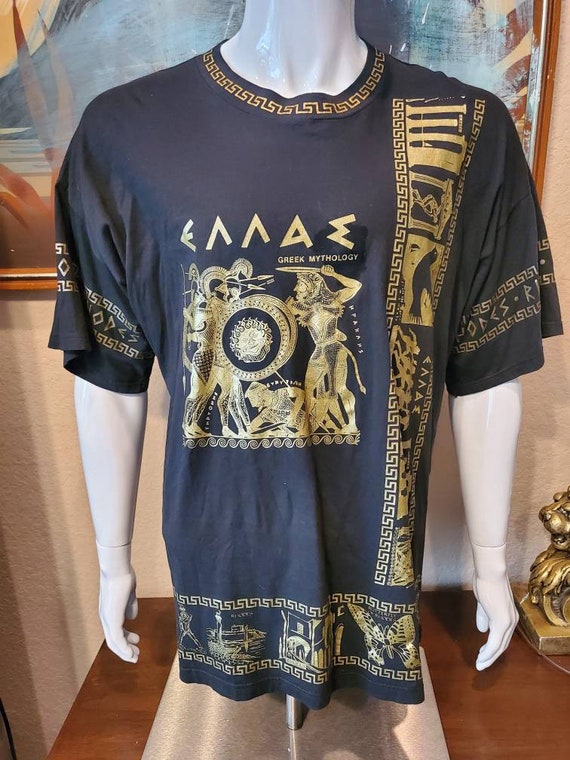 Men's Vintage Shirt,  Greek Mythology Shirt, Black