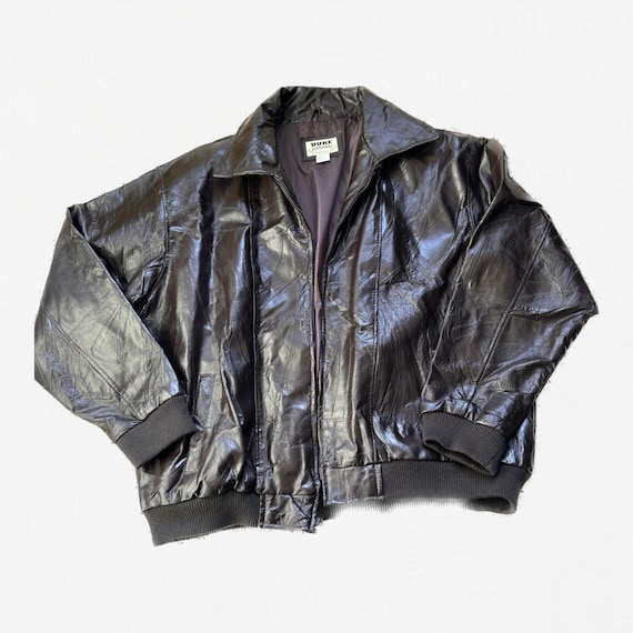 Vintage Dark Brown Leather Jacket, Duke Haband Le… - image 2