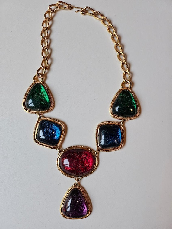 KJL for Avon Statement Necklace, Rainbow Chunky Ne