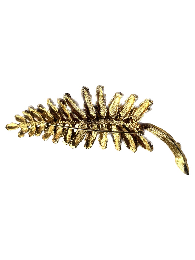 Vintage Golden Leaf Brooch, Golden Leaf Pin, Botanical Brooch, Vintage Pin, Fern Leaf Pin, Fern Leaf Brooch, Vintage Fern Brooch image 6
