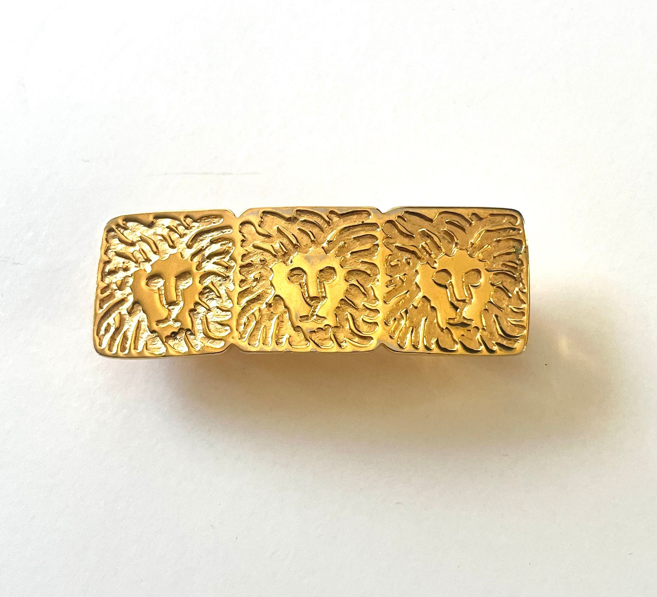 Anne Klein Vintage Hair Clip, Vintage Anne Klein, Gold Lion  display picture 3