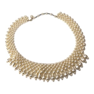 Vintage Pearl Necklace, Pearl Collar Necklace, Vintage Choker Necklace, Pearl Choker Necklace, Pearl Bib Necklace, Pearl Drop Necklace