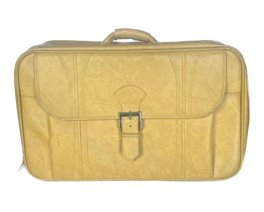 ESCORT American Touristor Luggage, Vintage Yellow Luggage ESCORT American Touristor Luggage, Vintage Yellow Luggage