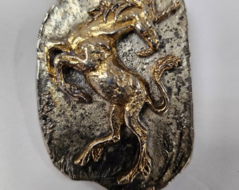 Réplica del Museo ALVA, Collar Vintage de Unicornio, Colgante Vintage de Unicornio, Collar Brutalista de Unicornio, Colgante de Unicornio de Colección, Místico