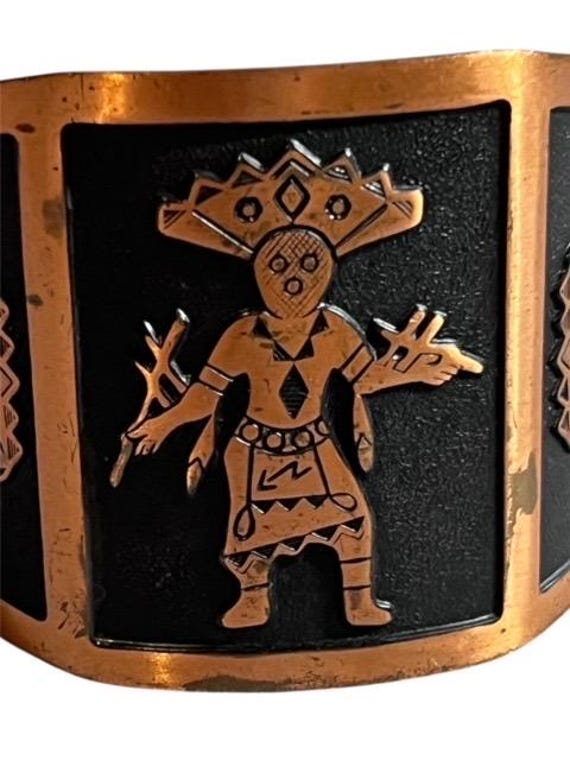 Vintage Solid Copper Native Cuff, Wide Copper Cuf… - image 2