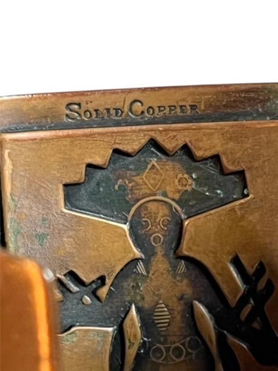 Vintage Solid Copper Native Cuff, Wide Copper Cuf… - image 7