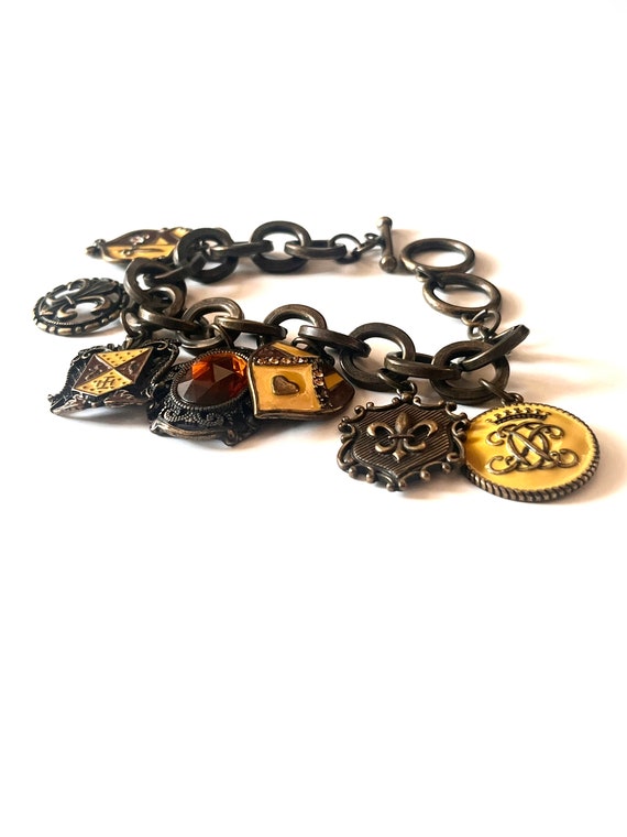 Coat of Arms Charm Bracelet, Vintage Charm Bracel… - image 4