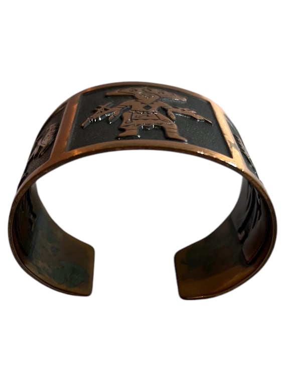 Vintage Solid Copper Native Cuff, Wide Copper Cuf… - image 9