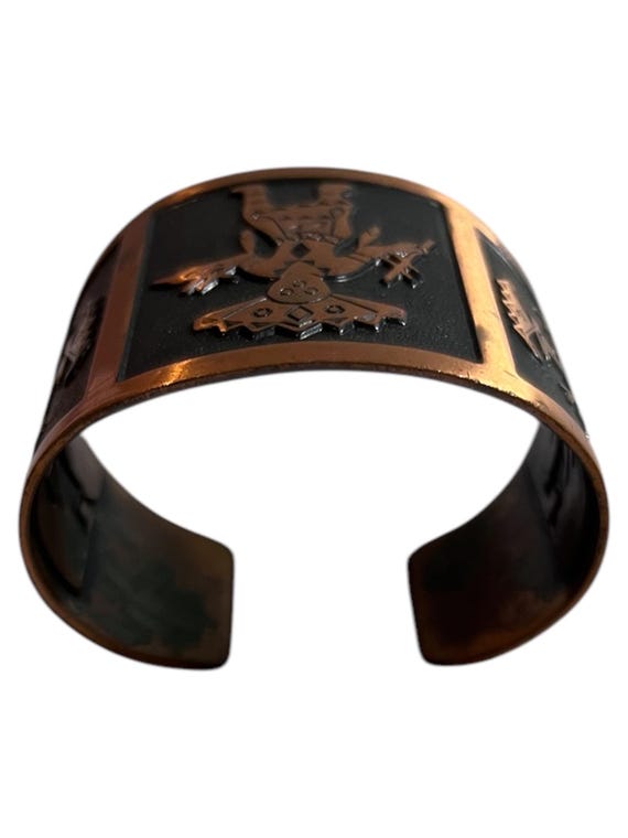 Vintage Solid Copper Native Cuff, Wide Copper Cuf… - image 6