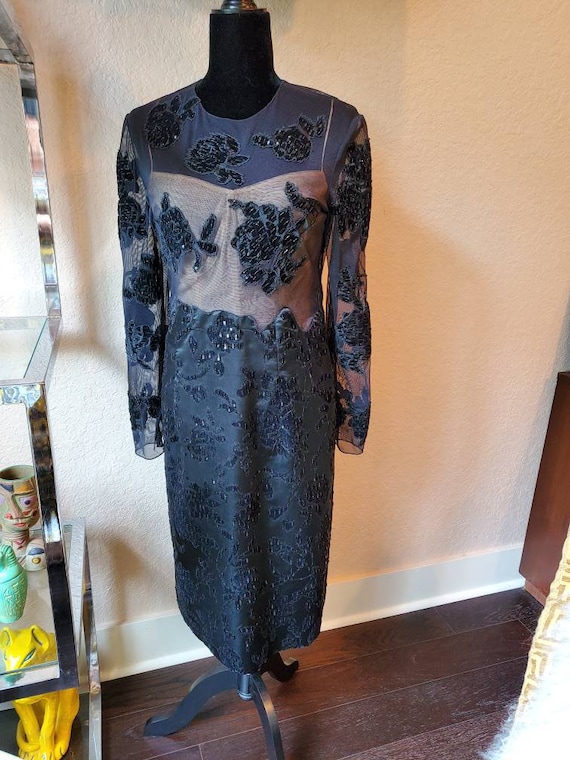 Carolina Herrera Dress, vintage dress, silk and b… - image 1