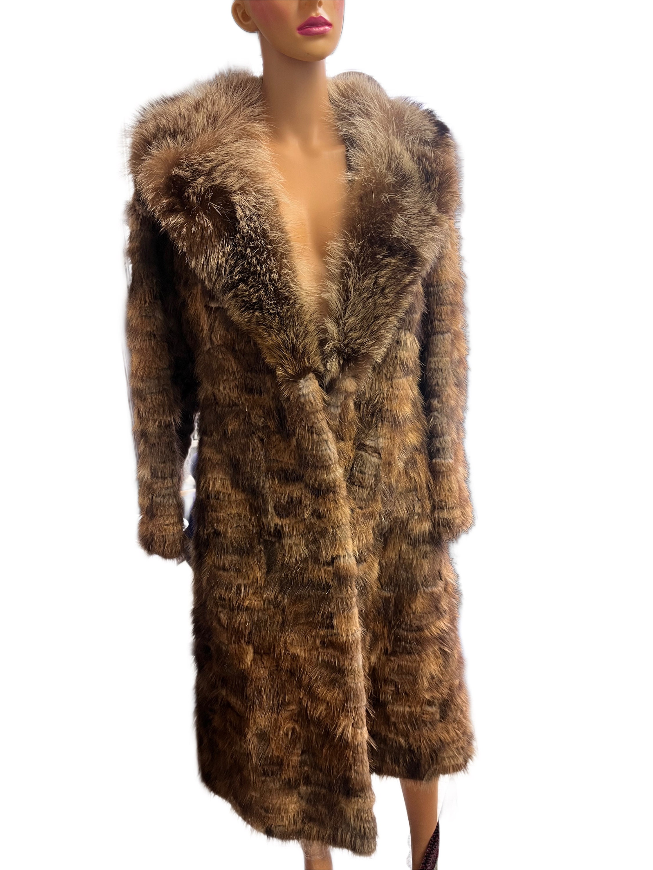 Vintage 60s Muscrat Fur Coat, Full Length, Winter Jacket - Etsy