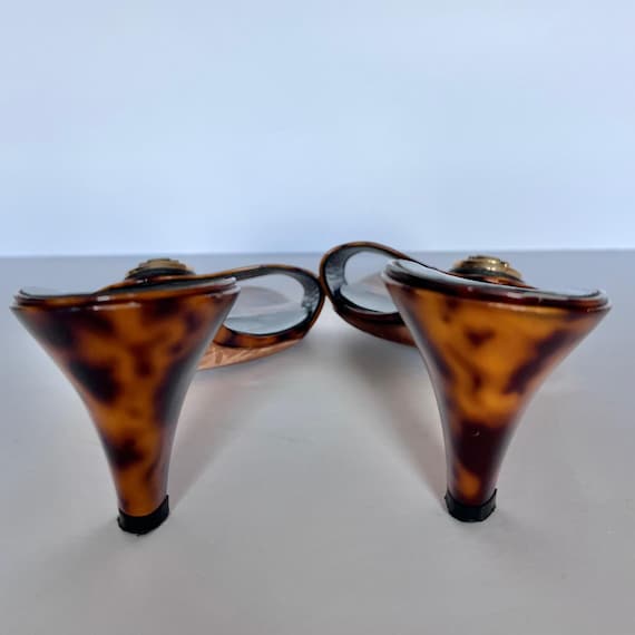 Tortoise Shell Pattern Heels RARE Vintage Gucci Tortoise shell Heels, Gold Gucci L… - Gem