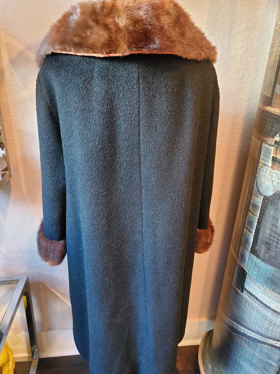 Vintage Wool Coat, Wool Coat, Mink Fur Trim Coat,… - image 7