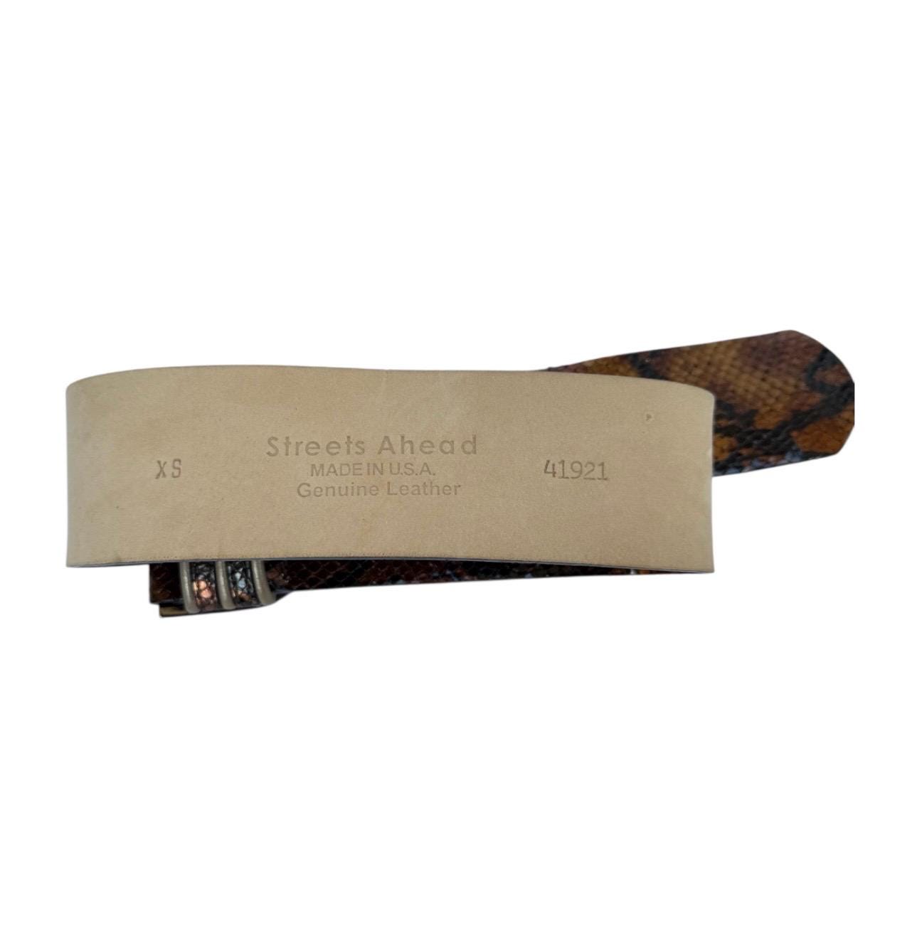 Vintage Streets Ahead Snake Embossed Leather Belt, Wide  display picture 1