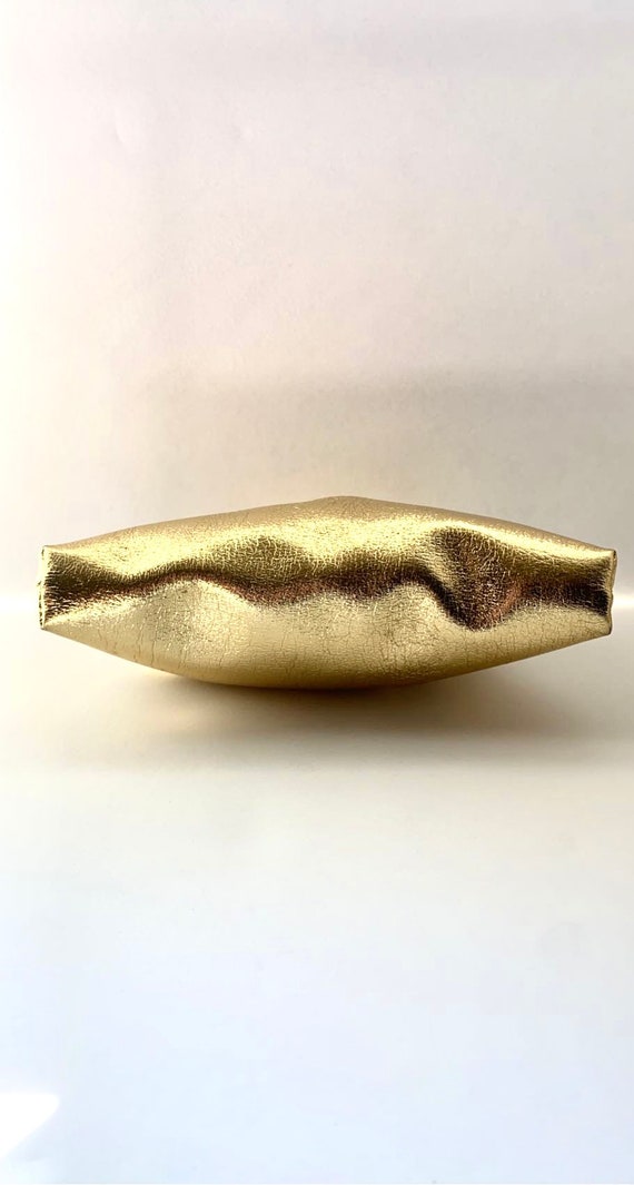 Vintage gold purse, metallic gold clutch, vintage… - image 3