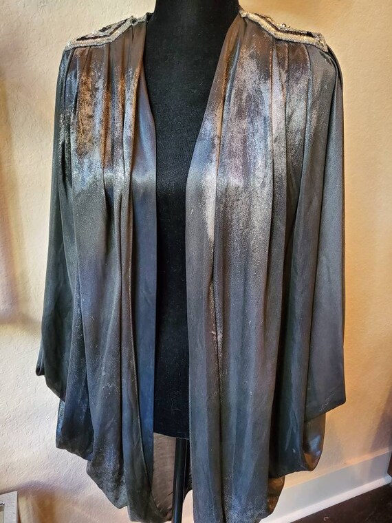 Silver sequence jacket batwing cape, 1970's