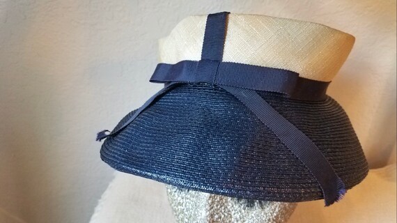 Bucket Hat vintage navy blue,1950's - image 7