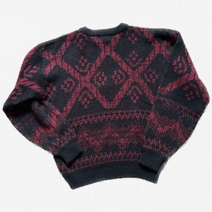 Vintage Red and Black Sweater Vintage Sweater Men's image 5
