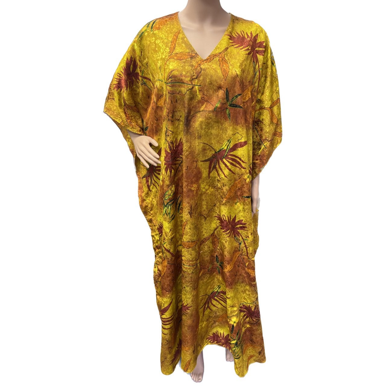white christmas dresses Sante, Colorful Printed Caftan 1980s