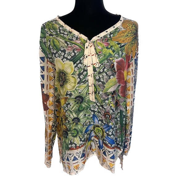 JOHNNY WAS Vintage Blouse Floral Blouse Johnny Was Blouse