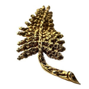 Vintage Golden Leaf Brooch, Golden Leaf Pin, Botanical Brooch, Vintage Pin, Fern Leaf Pin, Fern Leaf Brooch, Vintage Fern Brooch image 2