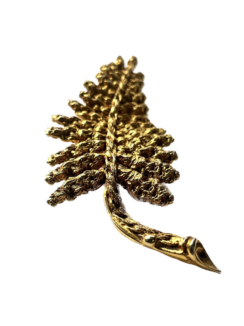 Vintage Golden Leaf Brooch, Golden Leaf Pin, Botanical Brooch, Vintage Pin, Fern Leaf Pin, Fern Leaf Brooch, Vintage Fern Brooch image 2