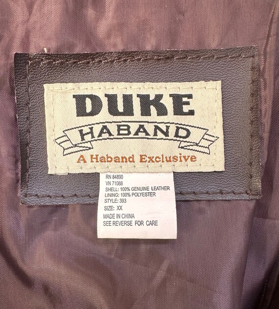 Vintage Dark Brown Leather Jacket, Duke Haband Le… - image 6