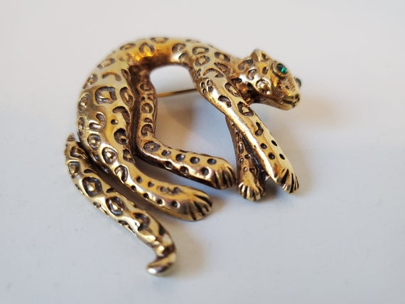 Leopard pin, Gold Leopard Pin, Movable Pin, Vinta… - image 2