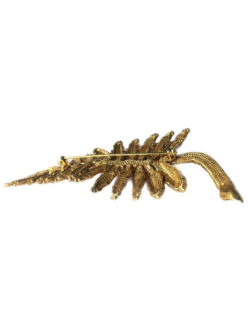 Vintage Golden Leaf Brooch, Golden Leaf Pin, Botanical Brooch, Vintage Pin, Fern Leaf Pin, Fern Leaf Brooch, Vintage Fern Brooch image 8